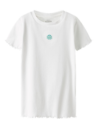 NAME IT Rib T-shirt Vivemma Bright White Shell