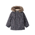 NAME IT SNOW05 Vinterjakke Blomster Dark Sapphire