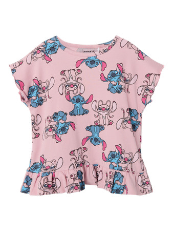 NAME IT Stitch Rib T-shirt Asbina Cameo Pink
