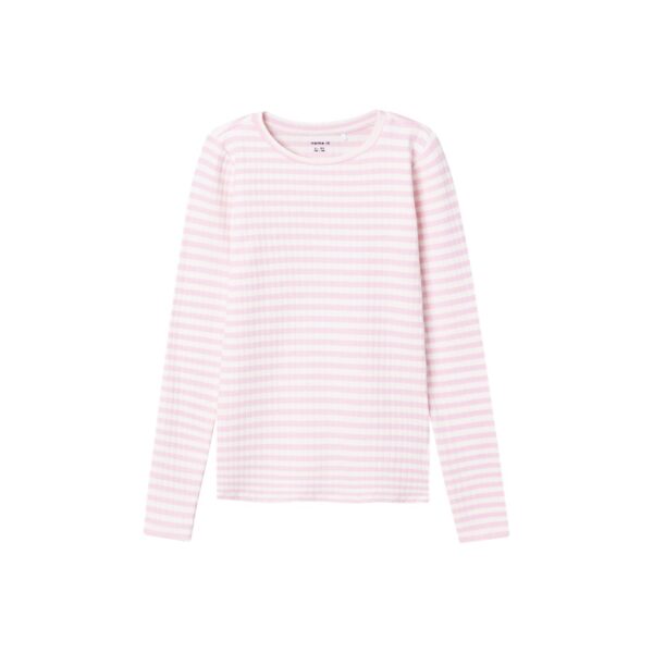 NAME IT Stribet Langærmet Rib Bluse Suraja Parfait Pink