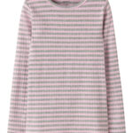 NAME IT Stribet Langærmet Rib Bluse Suraja Pirouette W. Grey Melange