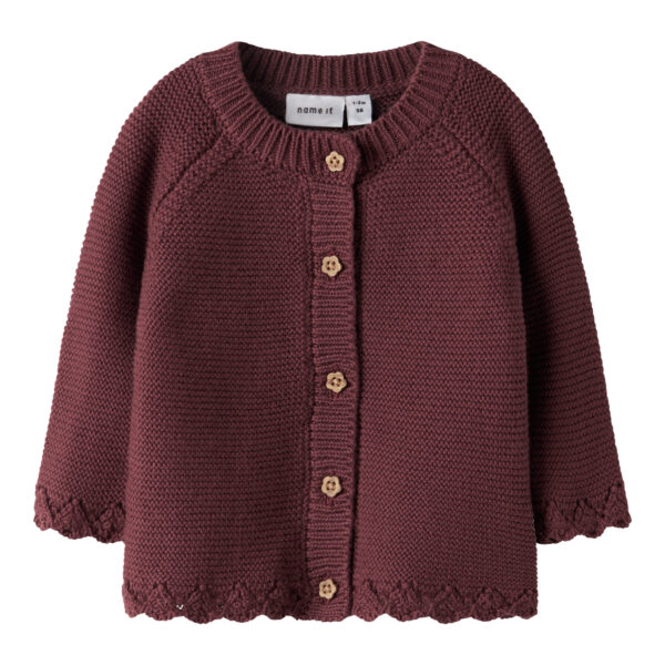 NAME IT Strik Cardigan Balsalmi Oxblood Red