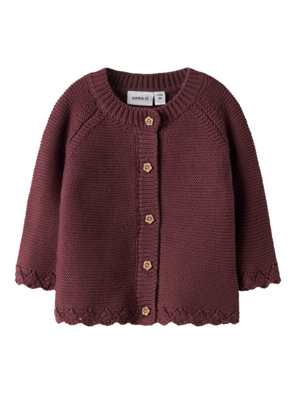 NAME IT Strik Cardigan Balsalmi Oxblood Red