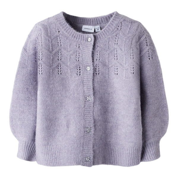 NAME IT Strik Cardigan Batrilla Lavender Gray
