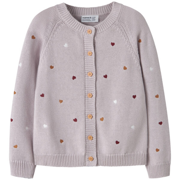 NAME IT Strik Cardigan Teart Lilac Marble
