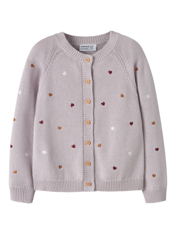 NAME IT Strik Cardigan Teart Lilac Marble