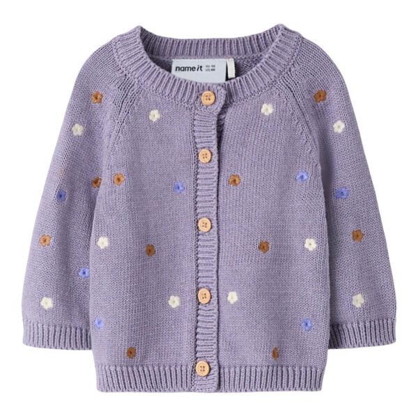 NAME IT Strik Cardigan Tiflow Lavender Gray