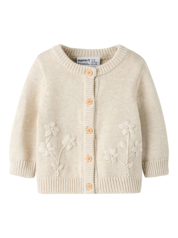 NAME IT Strik Cardigan Toana Peyote Melange