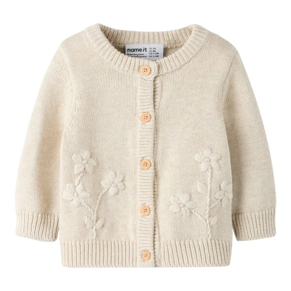 NAME IT Strik Cardigan Toana Peyote Melange