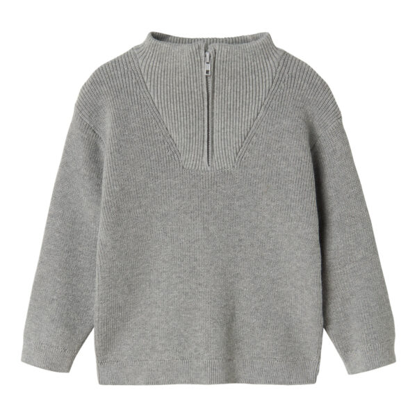 NAME IT Strik Half Zip Neolle Grey Melange
