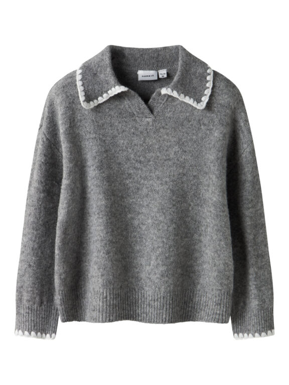 NAME IT Strik Polo Rikasa Grey Melange