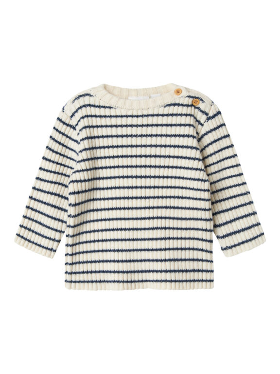 NAME IT Strik Trøje Ostripe Insignia Blue Cloud Dancer NAME IT Strik Trøje Ostripe Insignia Blue Cloud Dancer