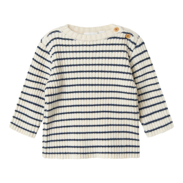 NAME IT Strik Trøje Ostripe Insignia Blue Cloud Dancer