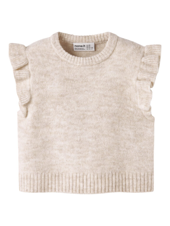 NAME IT Strik Vest Reifyly Knit Peyote Melange