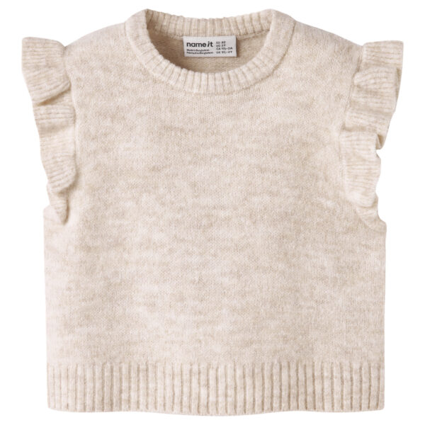 NAME IT Strik Vest Reifyly Knit Peyote Melange