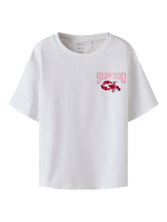 NAME IT T-shirt Fannie Bright White Seafood