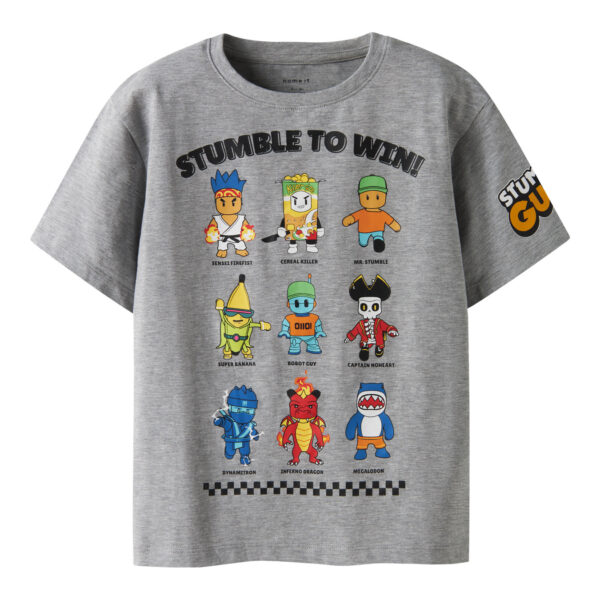 NAME IT T-shirt Stuff Stumbel Box Grey Melange