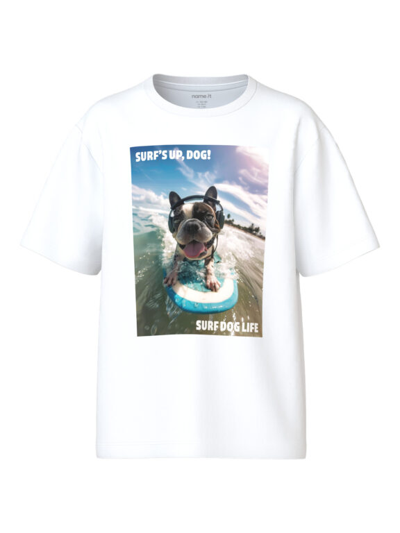 NAME IT T-shirt Voto Bright White Surf Dog NAME IT T-shirt Voto Bright White Surf Dog
