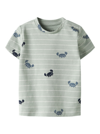 NAME IT T-shirt Vroels Aqua Gray Crabs