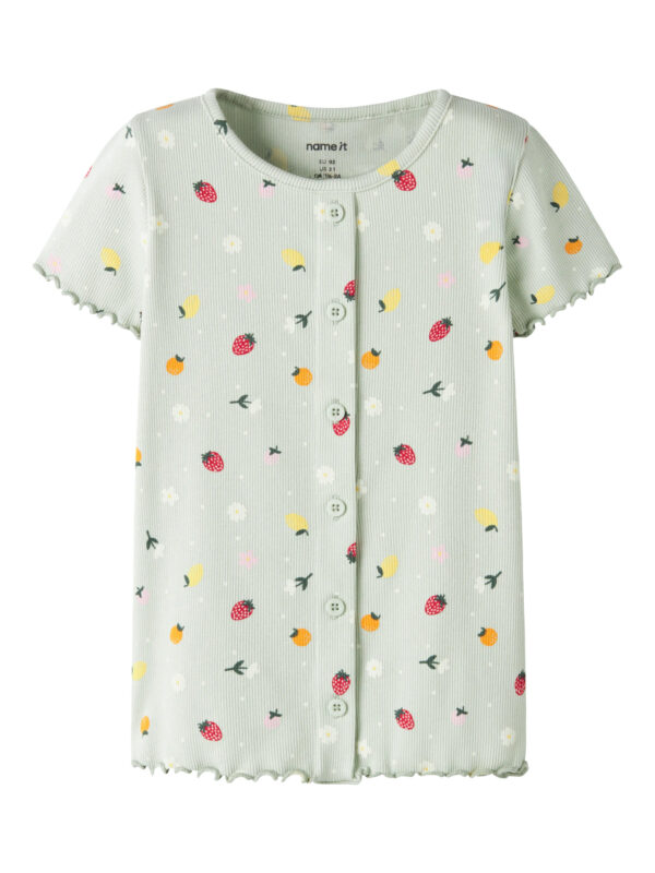 NAME IT Vemia T-shirt Pale Aqua Fruit Flowers