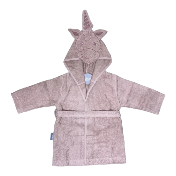 NM Badekåbe Mauve m/ Enhjørning på Hætten Str. 4 år