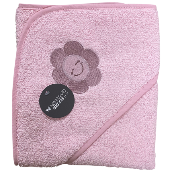 NM Badeslag Lyserød m/ Glad Blomst Str. 75x75 cm.