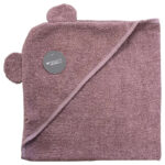 NM Badeslag Mørk Pudder Ensfarvet m/ Ører 75x75 cm.