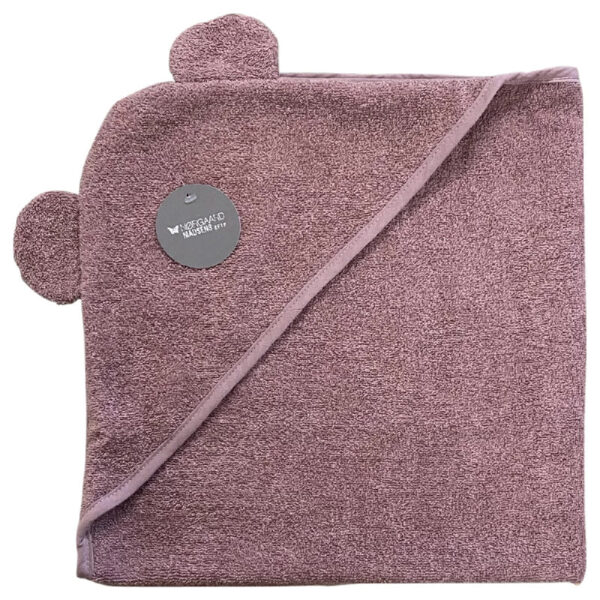 NM Badeslag Mørk Pudder Ensfarvet m/ Ører 75x75 cm.