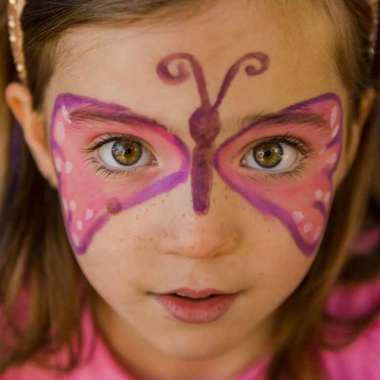 Namaki | Ansigtsmaling m. 3 farver - Fe & sommerfugl