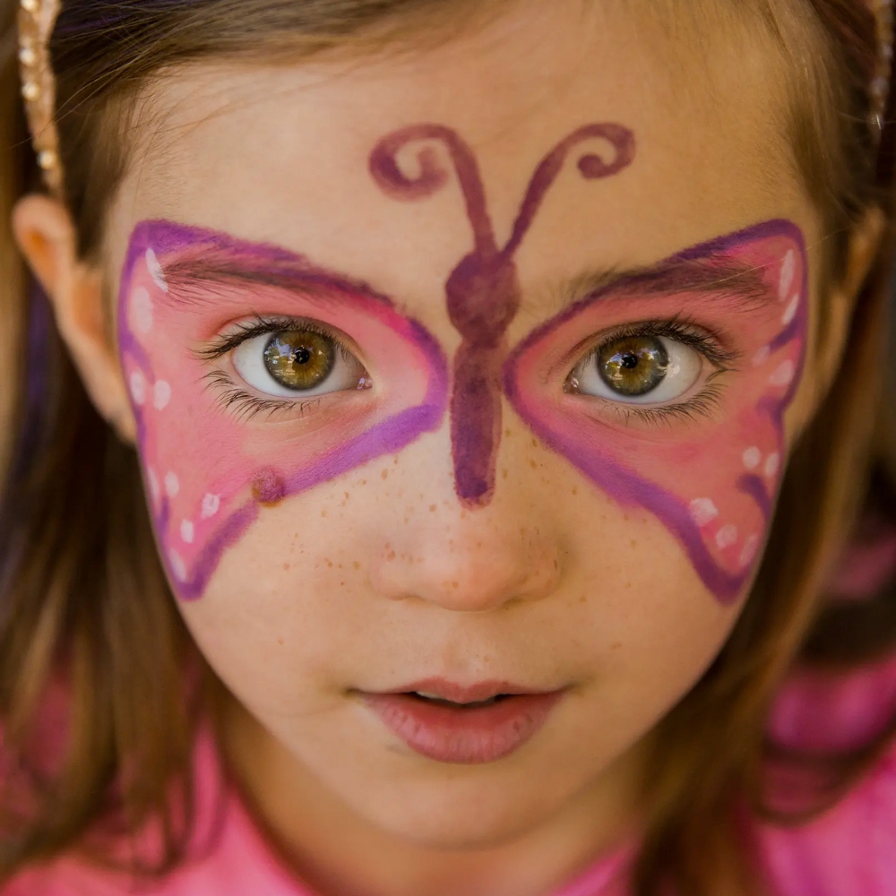 Namaki | Ansigtsmaling m. 3 farver - Fe & sommerfugl