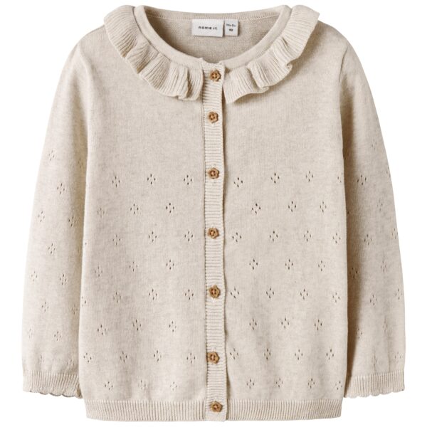 Name It Diame LS Knit Cardigan - Peyote Melange - 92 cm