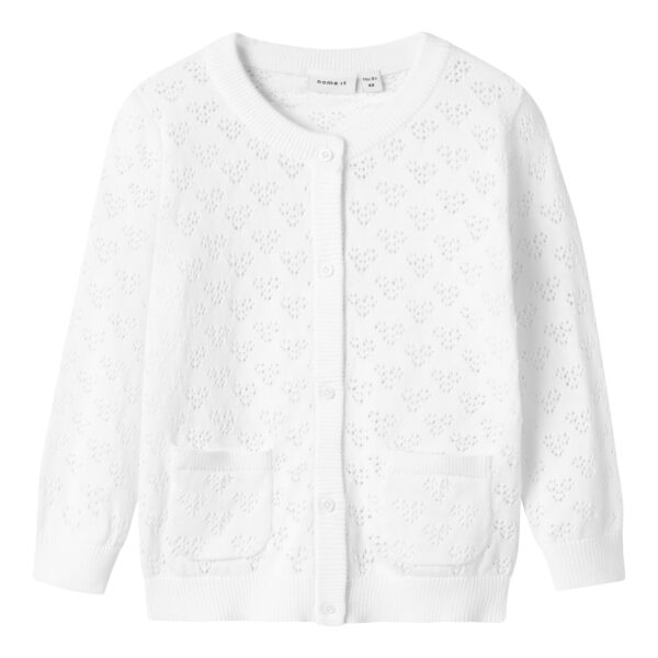 Name It Felotte Strik Cardigan - Bright White - 92 cm