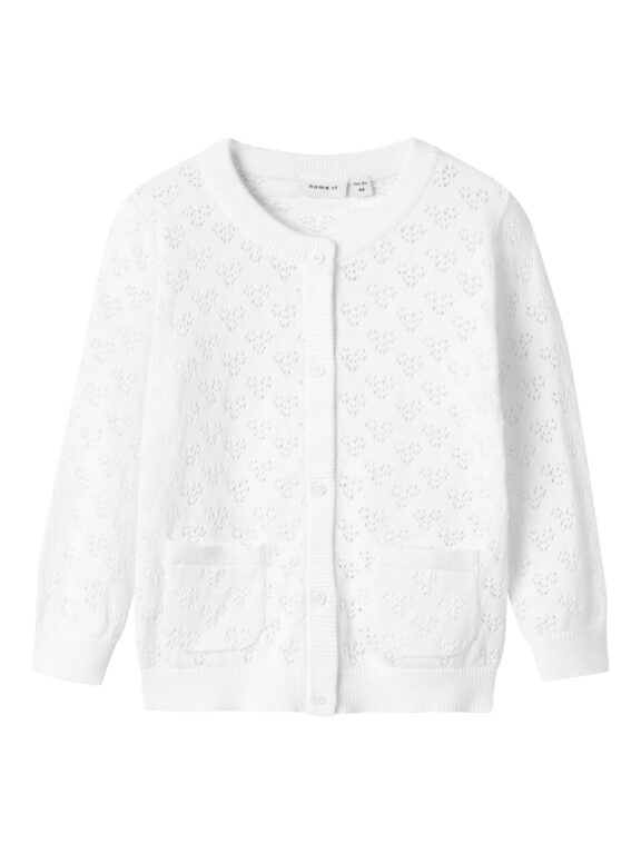 Name It Felotte Strik Cardigan - Bright White - 92 cm