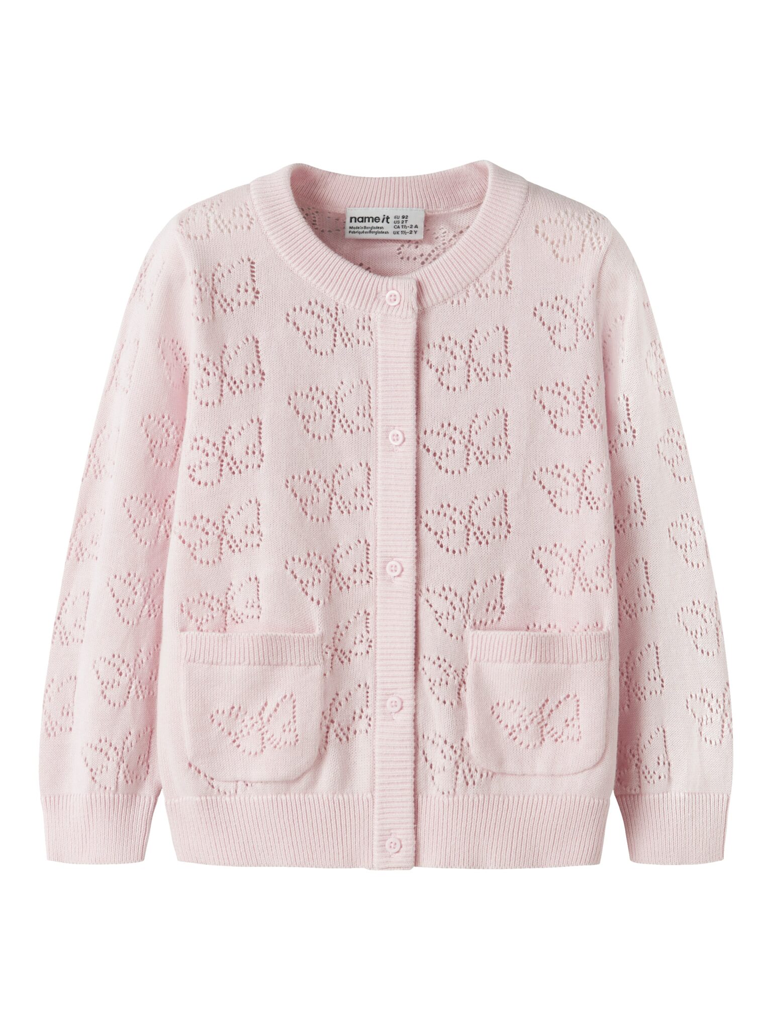 Name It Fiaja LS Knit Cardigan - Cradle Pink - 92 cm