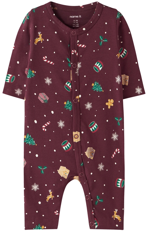 Name It Julenatdragt - Vismas - Burgundy Xmas AOP Name It Julenatdragt - Vismas - Burgundy Xmas AOP