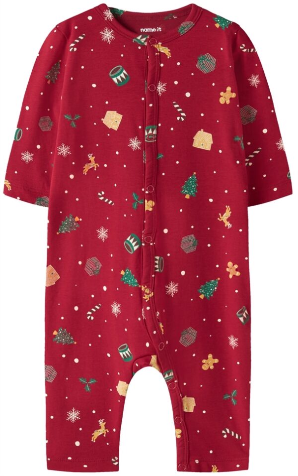 Name It Julenatdragt - Vismas - Jester Red Xmas AOP