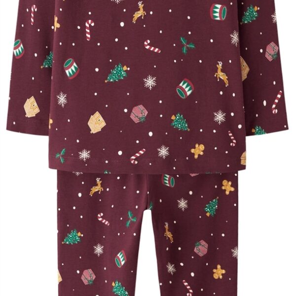 Name It Julenattøj - Vismas - Burgundy Xmas AOP