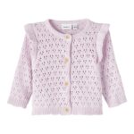 Name It Karandi Strik Cardigan - Orchid Hush - 56 cm