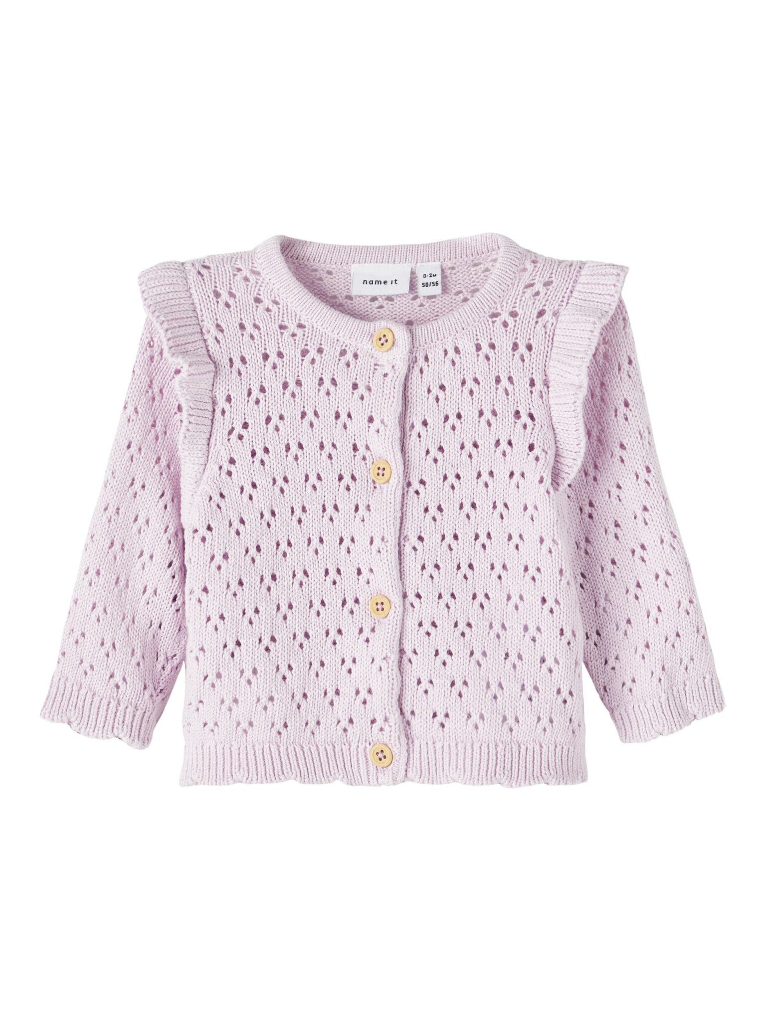 Name It Karandi Strik Cardigan - Orchid Hush - 56 cm