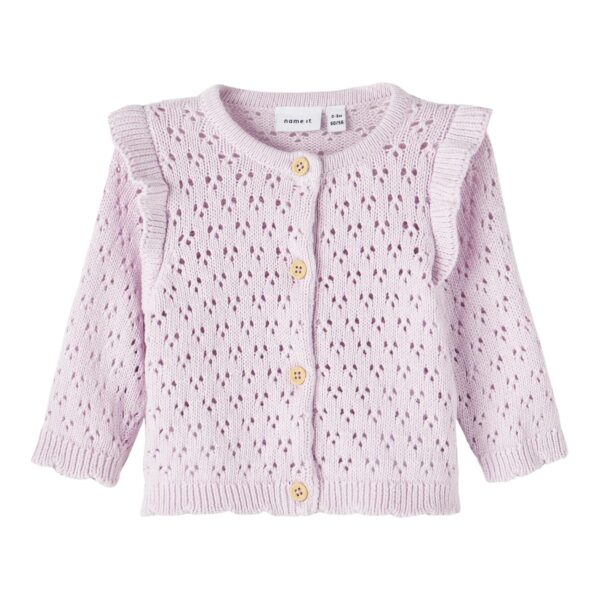 Name It Karandi Strik Cardigan - Orchid Hush - 56 cm