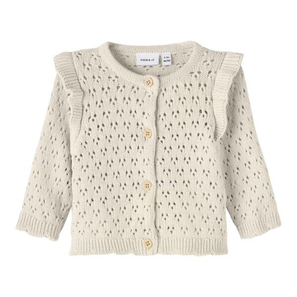 Name It Karandi Strik Cardigan - Peyote Melange - 56 cm