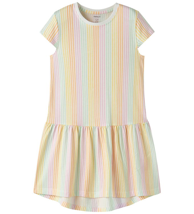 Name It Kjole - NkfVigga - Bright White/Cool Stripe
