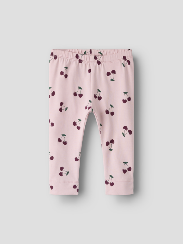 Name It Legging Med Kirsebær Print, Str. 56-92 - Lyserød - 68