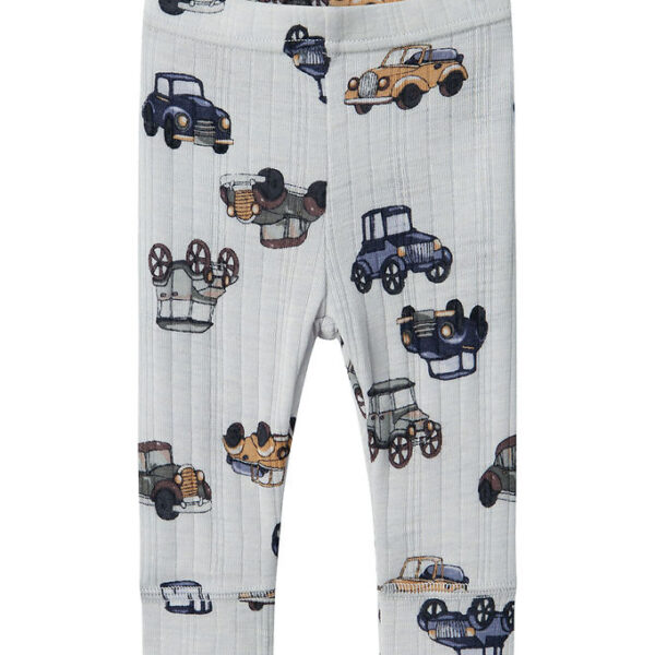 Name It Leggings - Uld - Noos - NbmWang - Gray Dawn m. Biler
