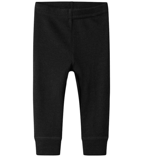 Name It Leggings - Uld - Rib - Noos - NbnWax - Black