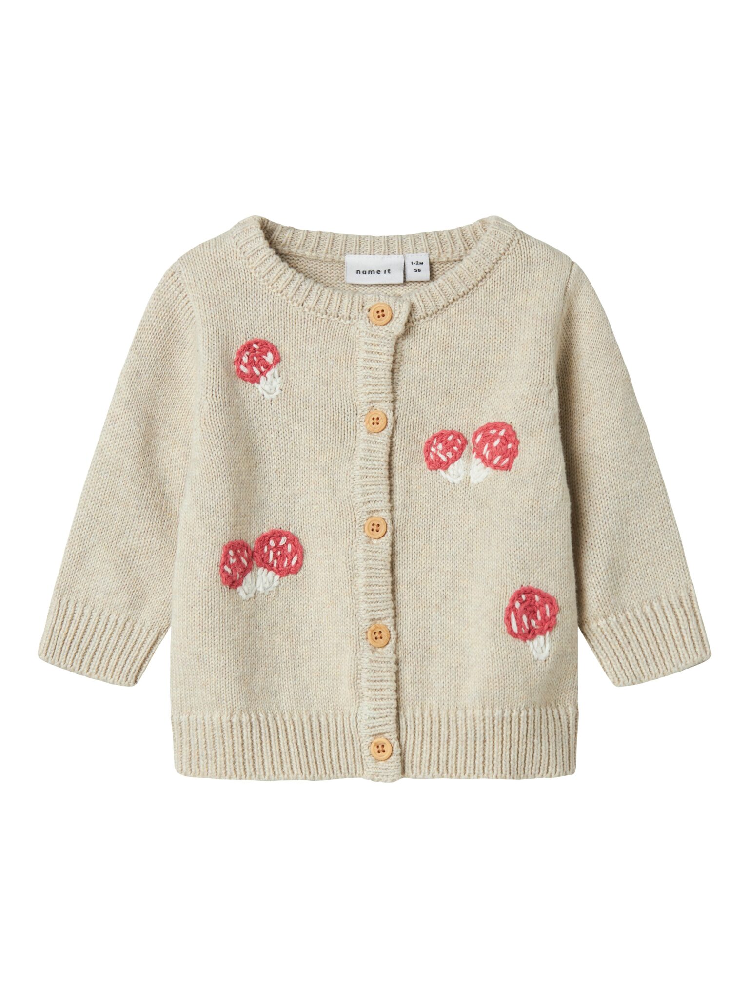 Name It Linie Strik Cardigan - Peyote Melange - 50 cm