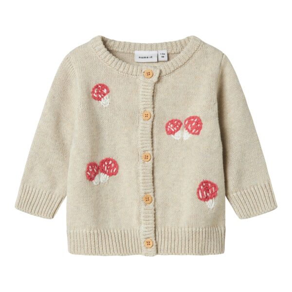 Name It Linie Strik Cardigan - Peyote Melange - 50 cm