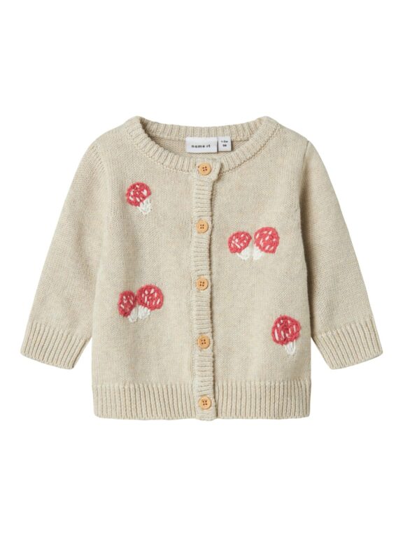 Name It Linie Strik Cardigan - Peyote Melange - 50 cm