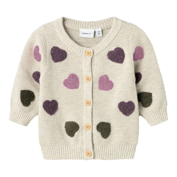 Name It Neheart Strik Cardigan - Peyote Melange - 50 cm