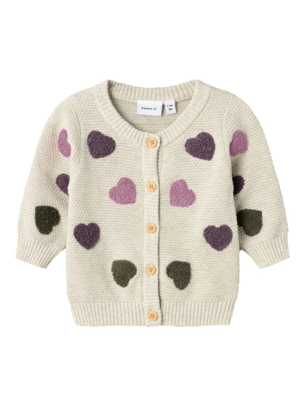 Name It Neheart Strik Cardigan - Peyote Melange - 50 cm